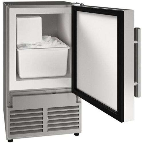 UACR014-BS01A U-line 14" ADA Undercounter Ice Maker with Crescent Ice and Reversible Hinge - Black - Image 2