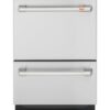 CDD420P2TS1 Cafe 24" Top Control Double Drawer Dishwasher with Knock to Pause - 49 dBA - Stainless Steel with Brushed Stainless Steel Handles