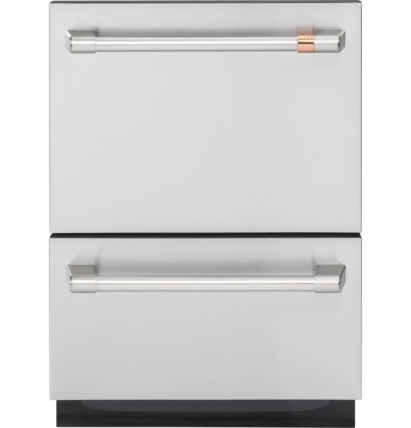 CDD420P2TS1 Cafe 24" Top Control Double Drawer Dishwasher with Knock to Pause - 49 dBA - Stainless Steel with Brushed Stainless Steel Handles