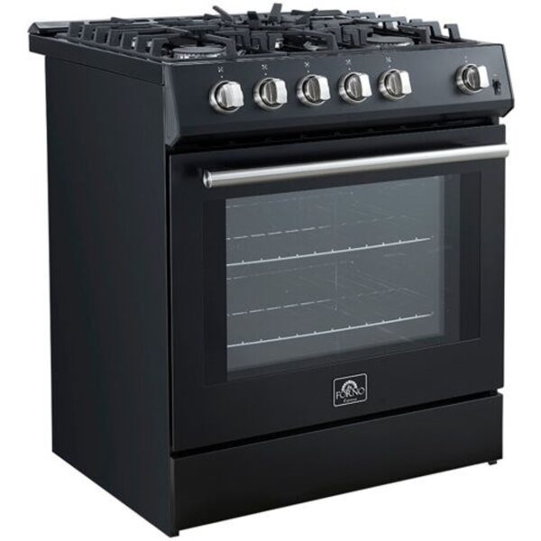 FFSGS111630BLK Forno Espresso 30" Slide-In Gas Range with 4 Elements and ConvectionOven - Black - Image 3