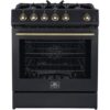 FFSGS111630BLK Forno Espresso 30" Slide-In Gas Range with 4 Elements and ConvectionOven - Black - Image 4