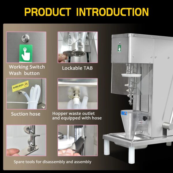 Kolice Commercial Frozen Yogurt Gelato Ice Cream Blending Machine,Swirl Ice Cream Machine - Image 3