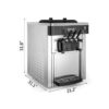 VEVOR Commercial Ice Cream Machine 20-28L/H Soft Serve with LED Display Auto Clean 3 Flavors 2200W,Silver