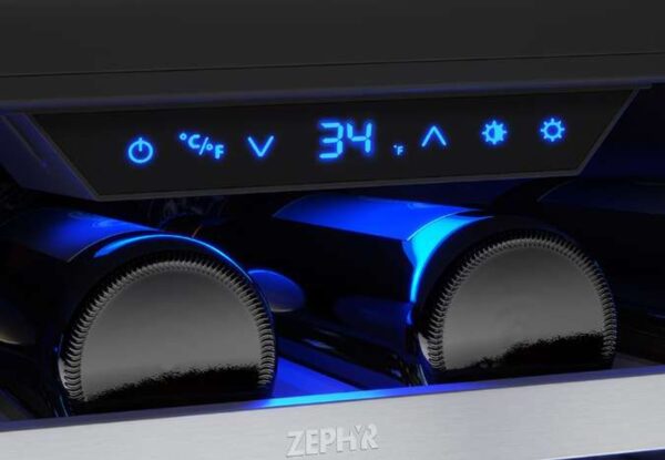 PRW24C02CPG Zephyr Presrv 24" Dual Zone Wine Cooler with Touch Controls and Reversible Hinge - Custom Panel - Image 4