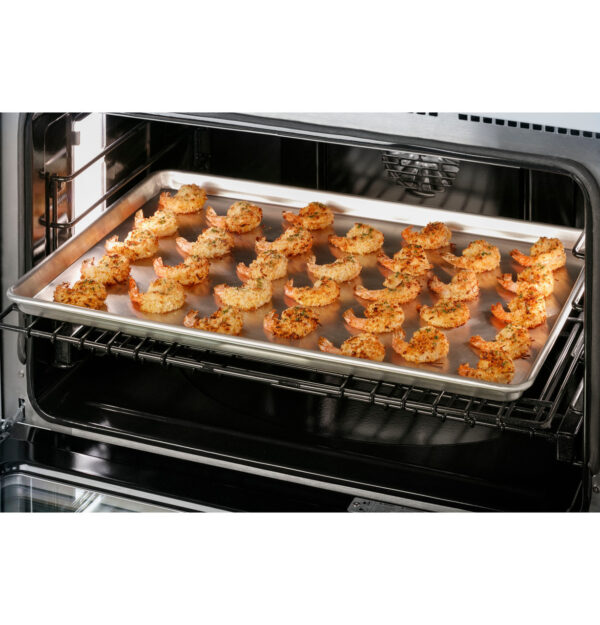 C2Y366P3TD1 Cafe 36" Dual Fuel Commercial Style Range with 6 Burners - Matte Black with Brushed Stainless Steel Handle and Knobs - Image 3
