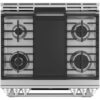 CGS700P4MW2 Cafe 30" Slide-In Convection Gas Range with Front Controls with 6 Sealed Burners - Matte White with Brushed Bronze Handles and Knobs - Image 6