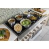 C2Y486P4TW2 Cafe 48" Dual-Fuel Range with 6 Burners and Griddle - Matte White with Brushed Bronze Handles and Knobs - Image 3