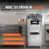 VEVOR Commercial Ice Cream Maker,21-31 L/H Yield,2+1 Flavors Soft Serve Machine with Two 7L Hoppers 1.8L Cylinders Puffing Pre-Cooling Shortage Alarm, Frozen Yogurt Maker for Snack Bar - Image 4