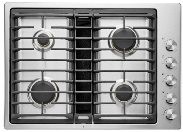 JGD3430GS JennAir 30" Euro-Style Gas Downdraft Cooktop 4 Burners - Stainless Steel