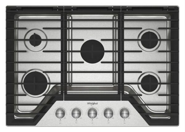 WCGK7030PS Whirlpool 30" Gas Cooktop with 5 Burners - Stainless Steel