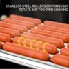 Hot Dog Roller Machine, 12 Hot Dog and 5 Non-Stick Roller, Sausage Grill Cooker Machine with Glass Cover, Drip Tray, Dual Temperature Control for Commercial and Household Use (5 Rollers+Cover) - Image 5
