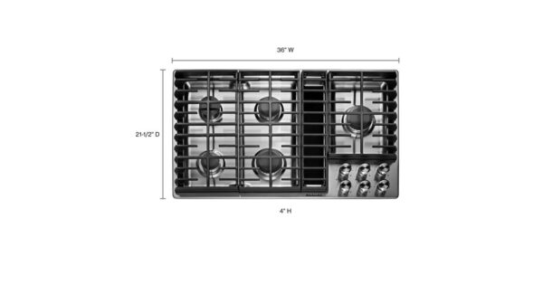 KCGD506GSS KitchenAid 36" Gas Downdraft Cooktop with 300 CFM and 3-Speed Fan Control - Stainless Steel - Image 3