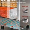 Hot Dog Steamer - 2 Tiers Electric Hot Dog Steamer with Bun Warmer 27 L/24.52 QT, Visuable Glass Slide Doors Suit for 175 Hot Dogs and 40 Buns - Image 4