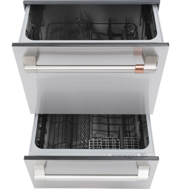 CDD420P2TS1 Cafe 24" Top Control Double Drawer Dishwasher with Knock to Pause - 49 dBA - Stainless Steel with Brushed Stainless Steel Handles - Image 8
