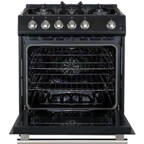 FFSGS111630BLK Forno Espresso 30" Slide-In Gas Range with 4 Elements and ConvectionOven - Black - Image 2