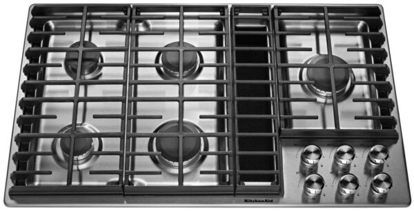 KCGD506GSS KitchenAid 36" Gas Downdraft Cooktop with 300 CFM and 3-Speed Fan Control - Stainless Steel