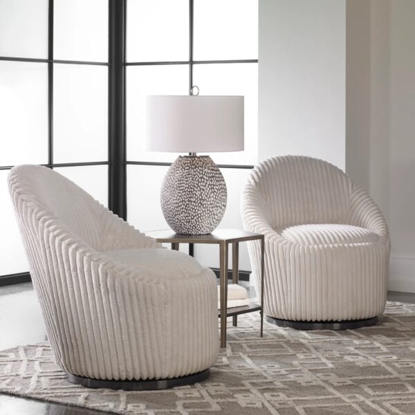 Crue White Swivel Chair - Image 10