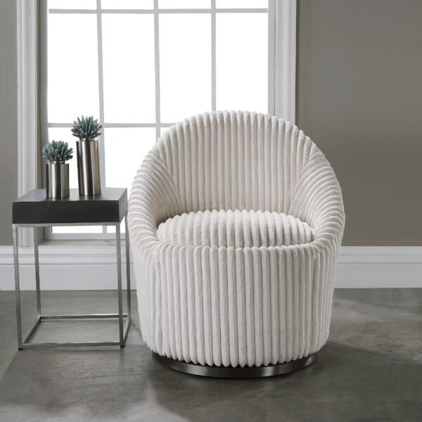 Crue White Swivel Chair - Image 3