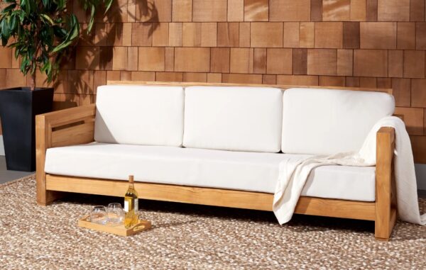 Guadeloupe Outdoor Brazilian Teak 3-seat Sofa - Image 6