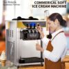 KFFKFF Commercial Ice Cream Maker, 22-30L/H Yield, 2200W Countertop Soft Serve Machine w/ 2x6L Hopper 2L Cylinder LCD Panel Puffing Shortage Alarm, Frozen Yogurt Maker for Restaurant Snack Bar. - Image 10