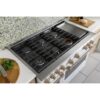 C2Y486P4TW2 Cafe 48" Dual-Fuel Range with 6 Burners and Griddle - Matte White with Brushed Bronze Handles and Knobs - Image 4