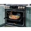 CGS700P4MW2 Cafe 30" Slide-In Convection Gas Range with Front Controls with 6 Sealed Burners - Matte White with Brushed Bronze Handles and Knobs - Image 3