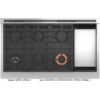 C2Y486P4TW2 Cafe 48" Dual-Fuel Range with 6 Burners and Griddle - Matte White with Brushed Bronze Handles and Knobs - Image 7