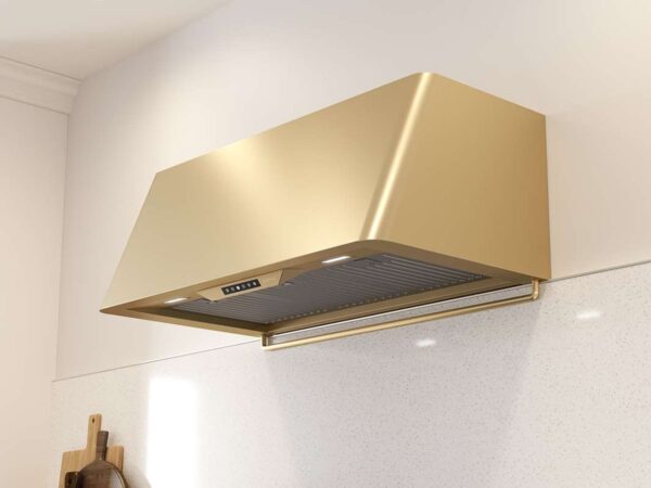 DMEM90ASGX Zephyr 36" Mesa Wall Mount Hood - Requires Blower - Satin Gold - Image 2