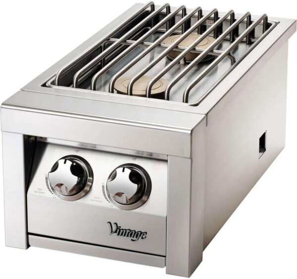 VSB2GL Vintage 14" Built In Gas Double Side Burner - Liquid Propane - Stainless Steel