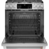 CGS700P4MW2 Cafe 30" Slide-In Convection Gas Range with Front Controls with 6 Sealed Burners - Matte White with Brushed Bronze Handles and Knobs - Image 8