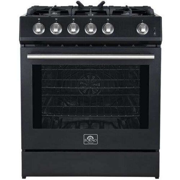 FFSGS111630BLK Forno Espresso 30" Slide-In Gas Range with 4 Elements and ConvectionOven - Black - Image 5