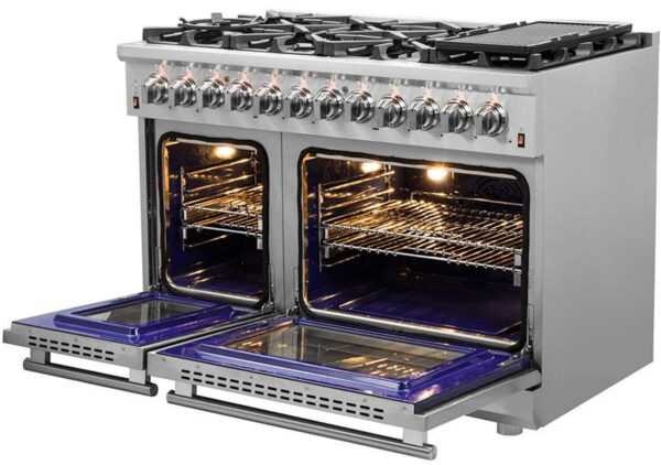 FFSGS612548 Forno 48" Dual Fuel Range 8 Sealed Burners Pro Style Alta Qualita - Stainless Steel