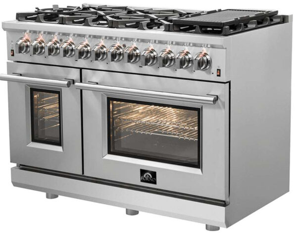 FFSGS612548 Forno 48" Dual Fuel Range 8 Sealed Burners Pro Style Alta Qualita - Stainless Steel - Image 3