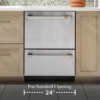CDD420P2TS1 Cafe 24" Top Control Double Drawer Dishwasher with Knock to Pause - 49 dBA - Stainless Steel with Brushed Stainless Steel Handles - Image 2