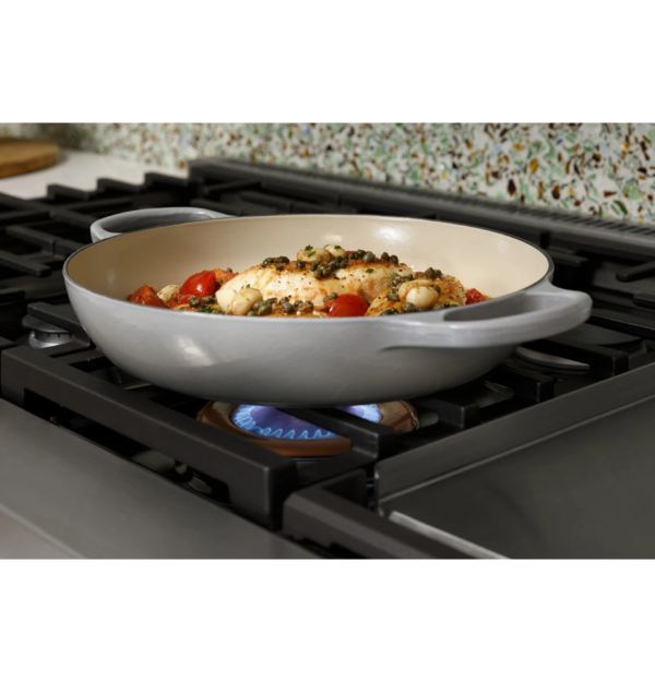 C2Y486P4TW2 Cafe 48" Dual-Fuel Range with 6 Burners and Griddle - Matte White with Brushed Bronze Handles and Knobs - Image 2