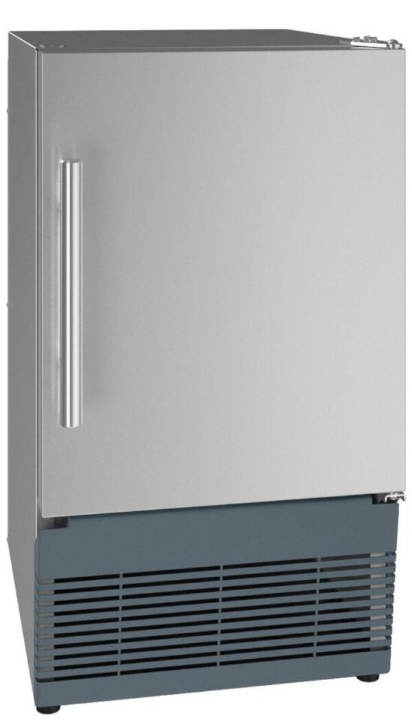 UACR015-SS01A U-line 15" ADA Compliant Crescent Ice Maker with 25 lbs Ice Production and Reversible Hinge - Stainless Steel